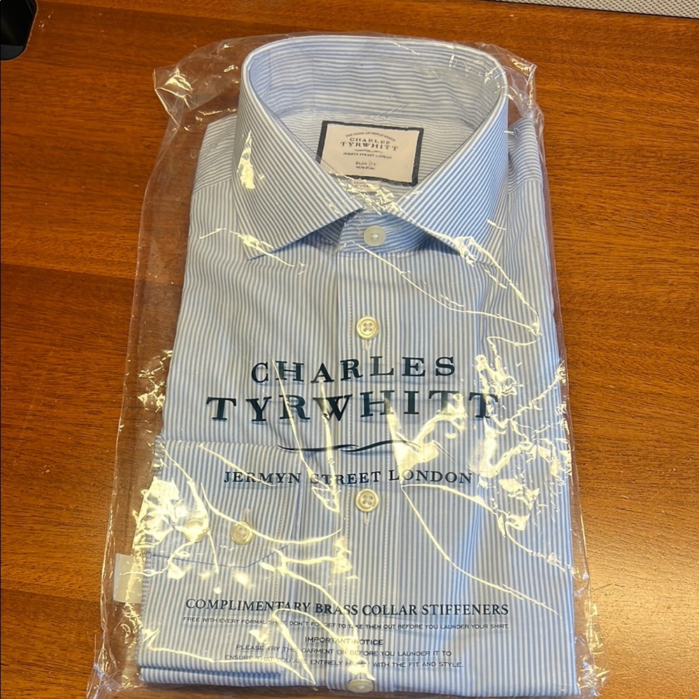 Charles Tyrwhitt Blue Striped Men's Shirt